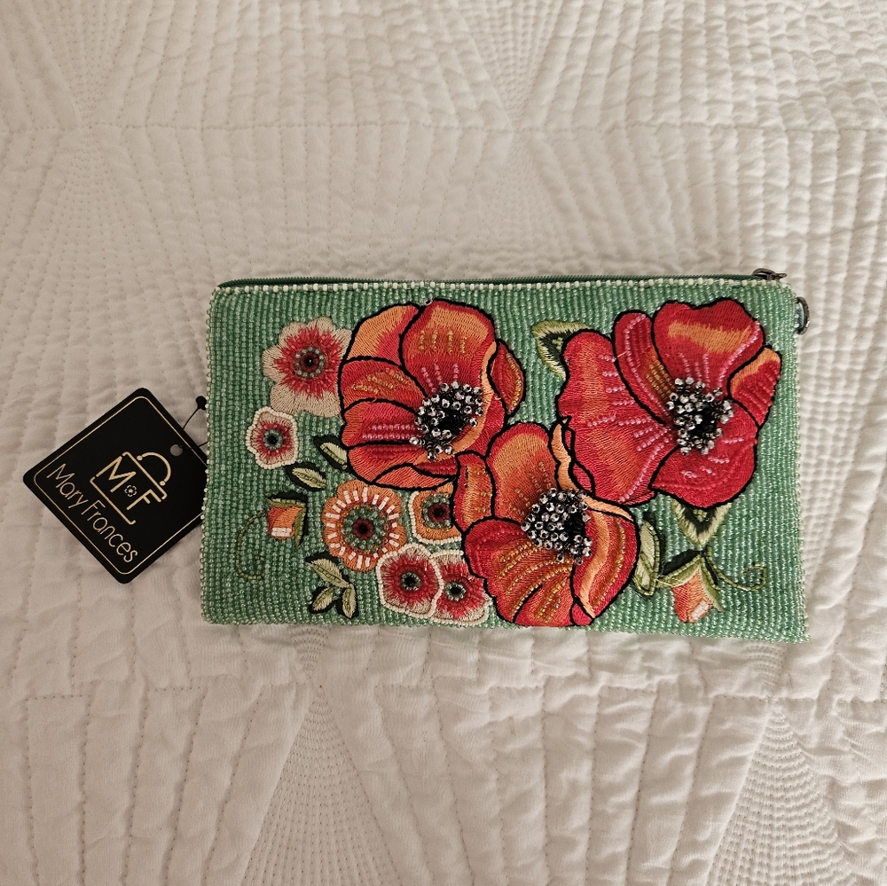 Mary Frances Green Beaded Floral Crossbody Bag - Picture 5 of 5